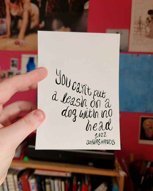 Headless Dog Postcard