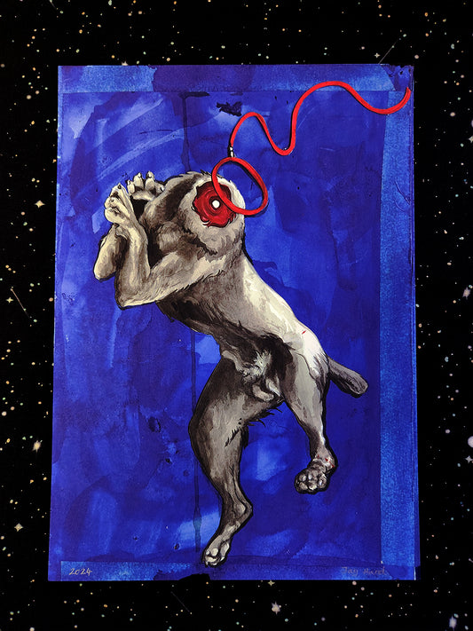 Headless Blue Hound A4 Print