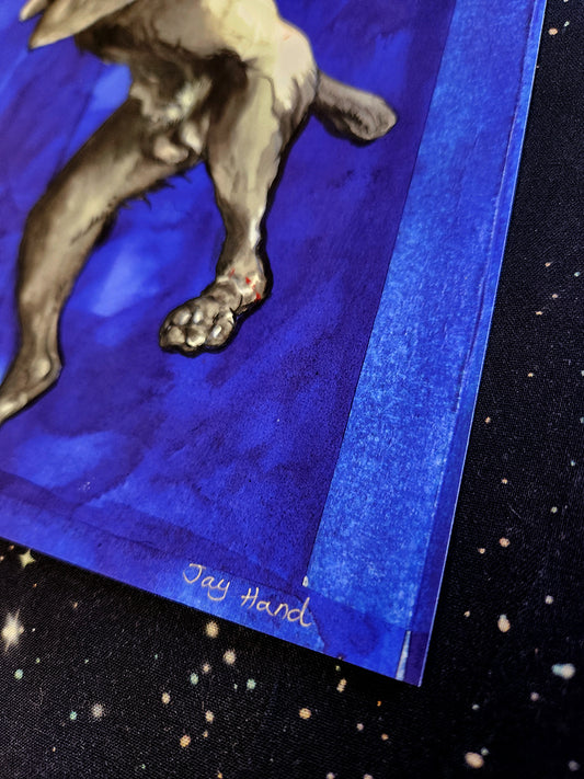 Headless Blue Hound A4 Print