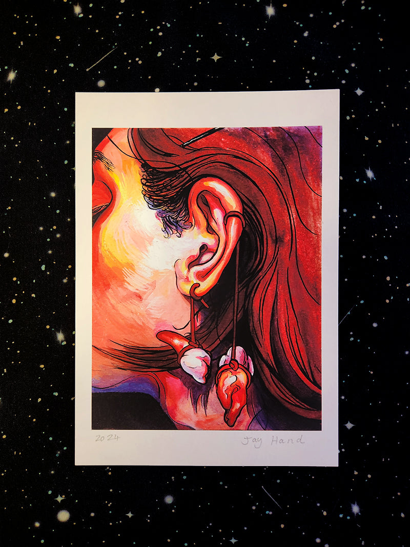 Take This One Teeth Earring Print A5